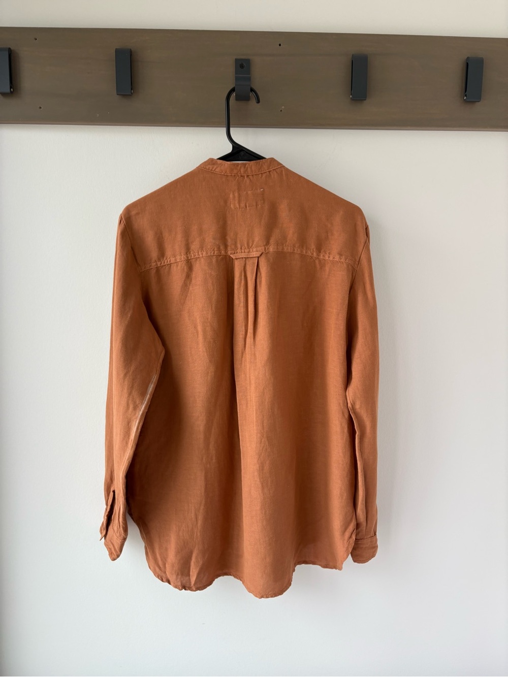 Pilcro Anthropologie Ruffle Fringe Blouse Burnt Orange Linen Size Small - Picture 8 of 8